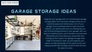 Trusted Solutions for Garage storage