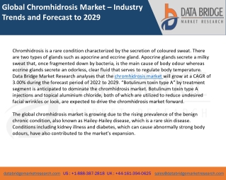 Global Chromhidrosis Market – Industry Trends and Forecast to 2029