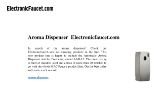 Aroma Dispenser  Electronicfaucet.com