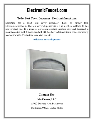 Toilet Seat Cover Dispenser | Electronicfaucet.com