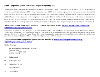 Global Cryogenic Equipment Market value project to expand by 2029