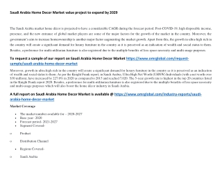 Saudi Arabia Home Decor Market