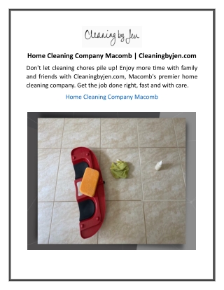 Home Cleaning Company Macomb Cleaningbyjen