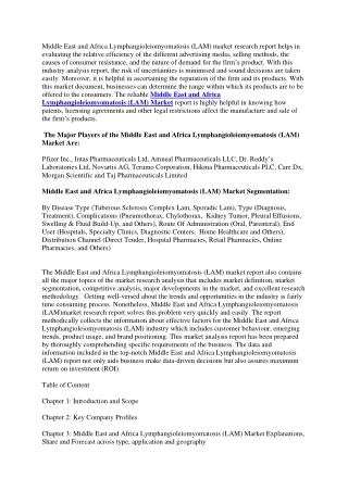 Middle East and Africa Lymphangioleiomyomatosis (LAM) Market