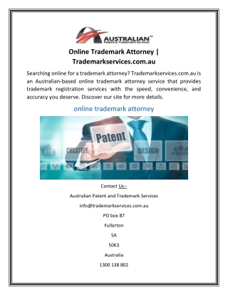 Online Trademark Attorney  Trademarkservices.com.au