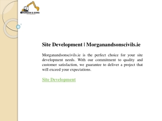 Site Development  Morganandsonscivils.ie