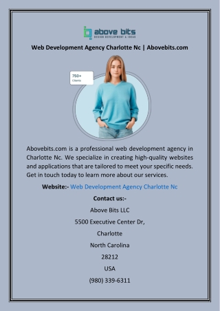 Web Development Agency Charlotte Nc  Abovebits