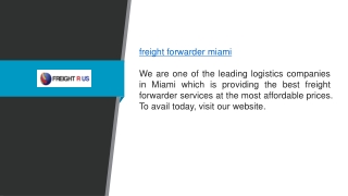 Freight Forwarder Miami Freightrus.net