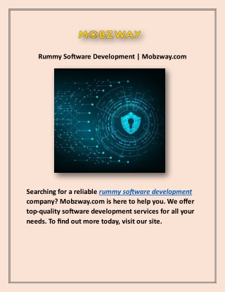 Rummy Software Development | Mobzway.com