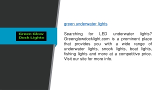 Green Underwater Lights Greenglowdocklight.com