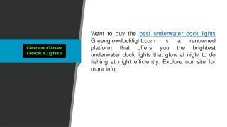 Best Underwater Dock Lights Greenglowdocklight.com