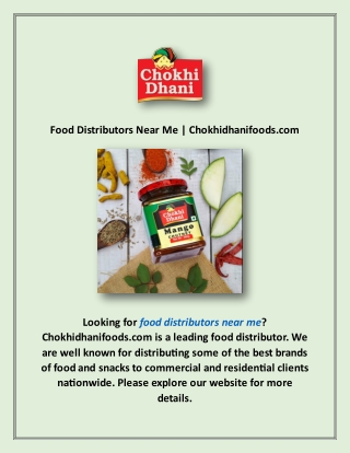 Food Distributors Near Me