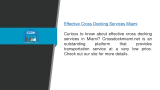 Effective Cross Docking Services Miami Crossdockmiami.net