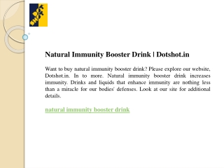 Natural Immunity Booster Drink  Dotshot.in