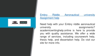 Embry Riddle Aeronautical University Assignment Help Academicwritinghelp.online