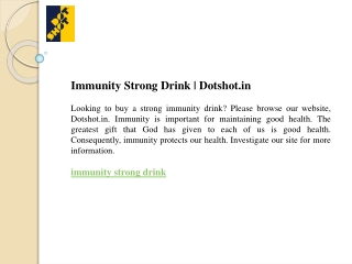 Immunity Strong Drink  Dotshot.in