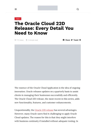 The Oracle Cloud 22D Release Every Detail You Need to Know