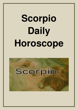 Scorpio Daily Horoscope