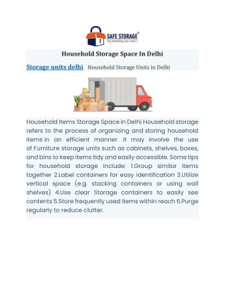 Household Storage Space In Delhi