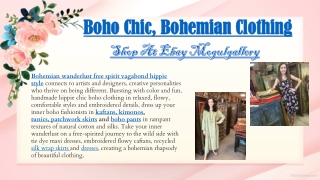 Boho Chic, Bohemian Clothing