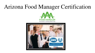 Arizona Food Manager Certification