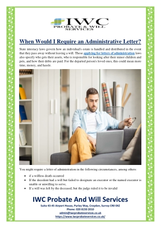 When Would I Require an Administrative Letter