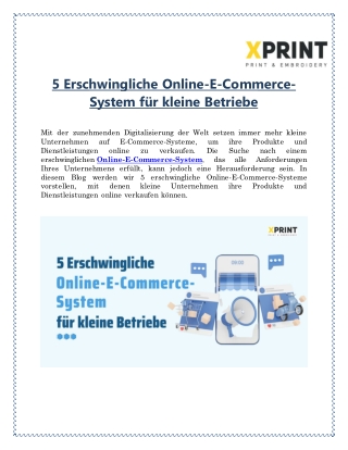 5 Erschwingliche Online-E-Commerce-System für kleine Betriebe