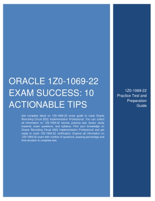 Oracle 1Z0-1069-22 Exam Success: 10 Actionable Tips