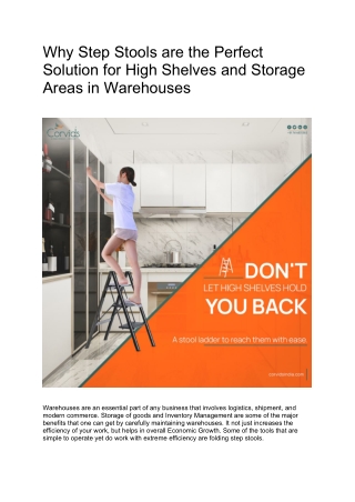 Step Stool - The Perfect solution for Warehouses