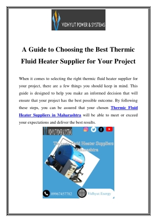 Thermic Fluid Heater Suppliers in Maharashtra Call-09967457782