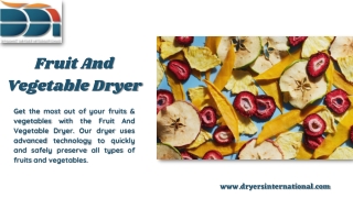 Fruit And Vegetable Dryer