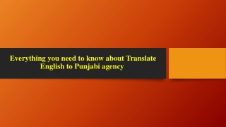 Everything you need to know about Translate English to Punjabi agency.
