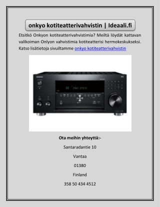 onkyo kotiteatterivahvistin | Ideaali.fi