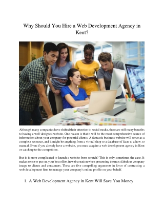Why Should You Hire a Web Development Agency in Kent