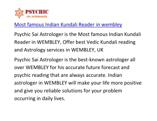 Most famous Indian Kundali Reader in wembley