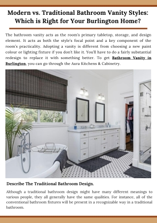 Modern vs. Traditional Bathroom Vanity Styles Which is Right for Your Burlington Home