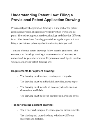 Understanding Patent Law: Filing a Provisional Patent Application Drawing