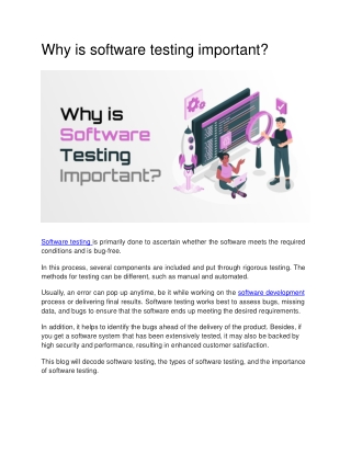 Why is software testing important