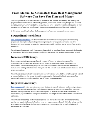 From Manual to Automated_How Deal Management Software Can Save You Time and Money