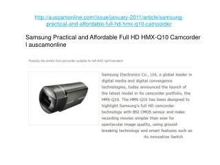 Samsung Practical and Affordable Full HD HMX-Q10 Camcorder