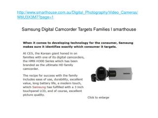 Samsung Digital Camcorder Targets Families l smarthouse