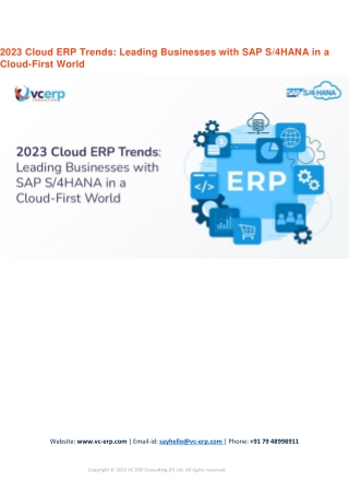 2023 Cloud ERP Trends: Leading Businesses with SAP S/4HANA in a Cloud-First Worl