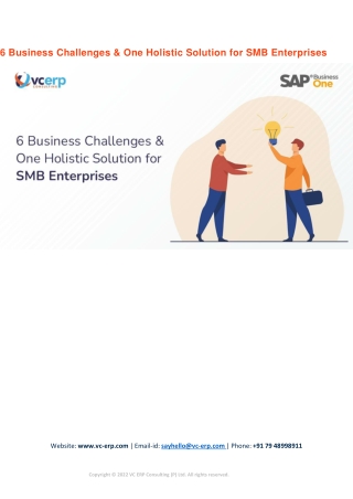 6 Business Challenges & One Holistic Solution for SMB Enterprises