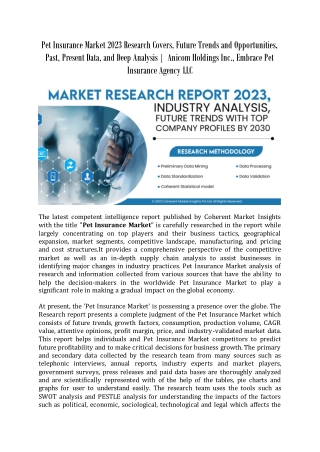 Pet Insurance Market 2023 Research