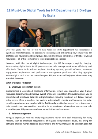 12 Must-Use Digital Tools for HR Departments | DrySign USA Blog