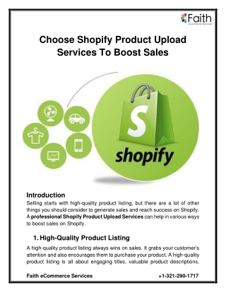 Choose Shopify Product Upload Services To Boost Sales