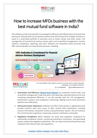 How to increase MFDs business with the best mutual fund software in India