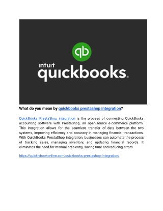 What do you mean by quickbooks prestashop integration