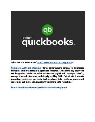 What are the features of quickbooks justworks integraiton