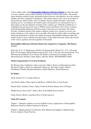 Haemophilus Influenzae Infection Market
